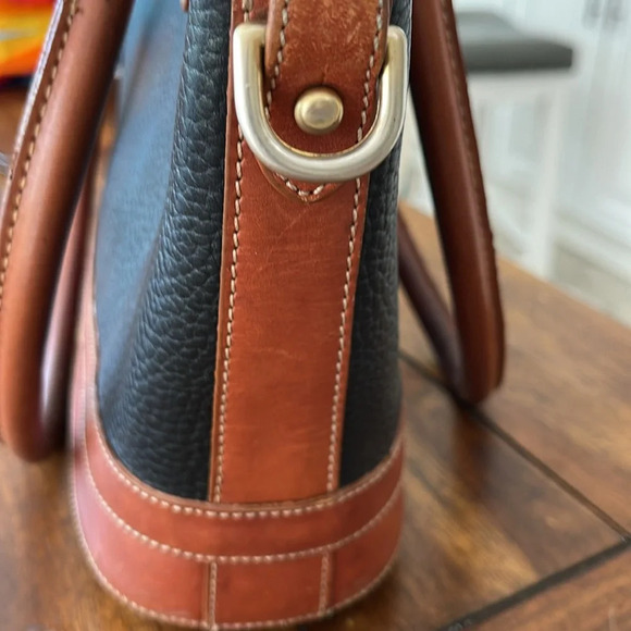 Dooney & Bourke handbag leather satchel black brown - Picture 7 of 16